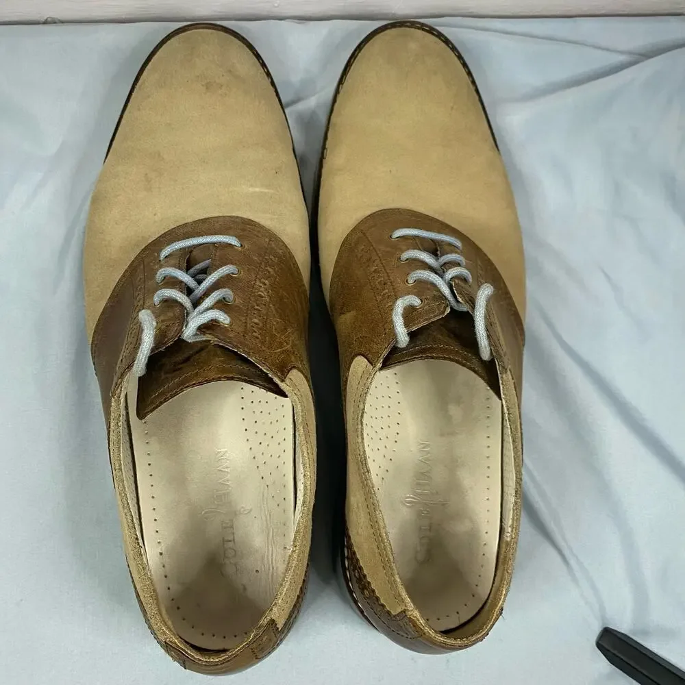 Cole Haan Shoes Mens Oxford Brown Suede Comfort Lace Up Low Top 11.5